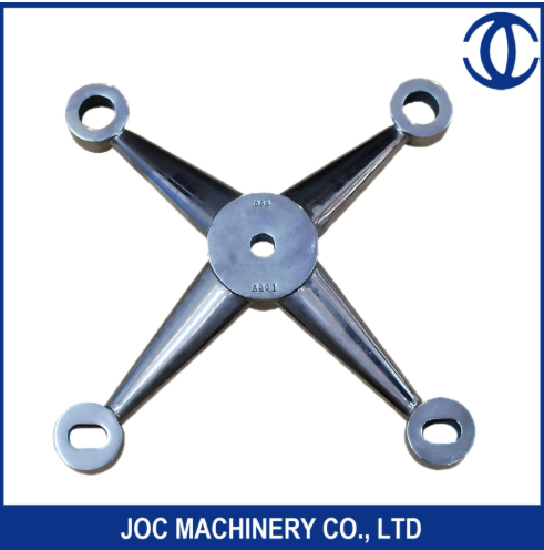 Accesorios de araña de vidrio de 6 brazos instalación de conector de pared de cortina de hierro fundido